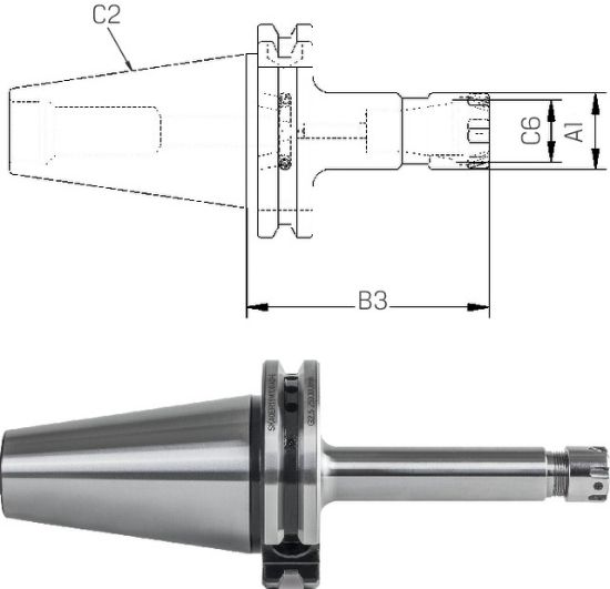 TRN VPENJALNI DIN69871 AD/B SK40/ER11M Mini(0,5-7mm) L=100mm