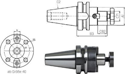 Slika Messerkopfaufnahme kurz ISO 7388-2 JD     30x27 PRETEC