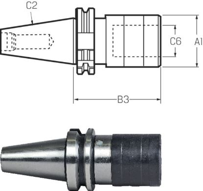Slika GLAVA ZA REZANJE NAVOJEV MAS-BT SK40 M3-M12/VEL.1                               
