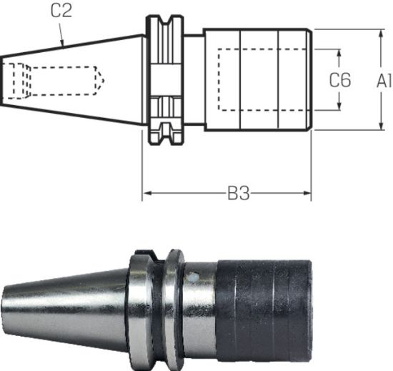 GLAVA ZA REZANJE NAVOJEV MAS-BT SK40 M3-M12/VEL.1                               