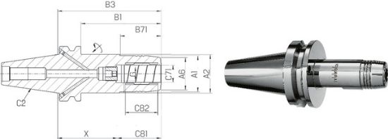 TRN VPENJALNI HIDRAULIČNI TENDO-SCHUNK JIS6339AD/B BT40/6mm
