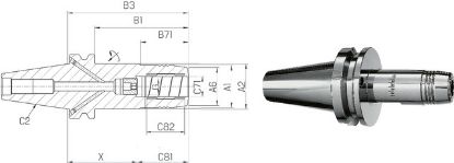 Slika TRN VPENJALNI HIDRAULIČNI TENDO-SCHUNK JIS6339AD/B BT40/8mm