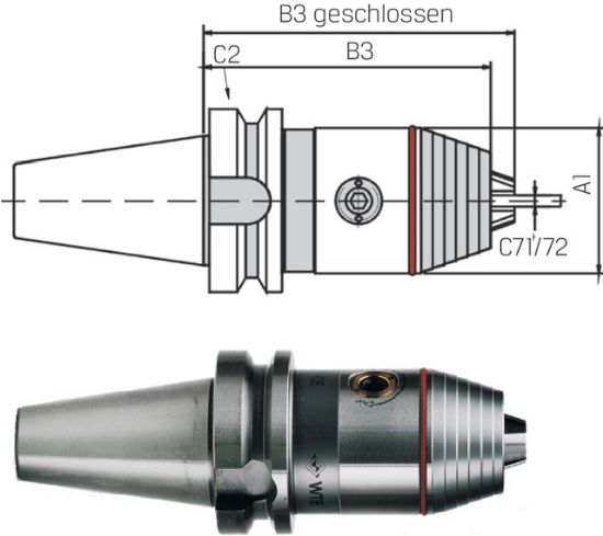 Präzisions-Kurzbohrfutter ISO 7388-2 J     30x0,3- 8 WTE