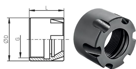 Spannmutter Mini, gewuchtet DIN 6499     ER08M PREMUS