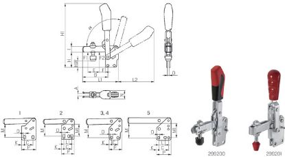 Slika Senkrechtspanner geschl. Arm Gr.5 senkrechtem Fuß PRETEC
