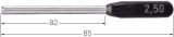 Slika Prüfstift Gen.1=0,001mm m.Griff  0,98mmx53mm