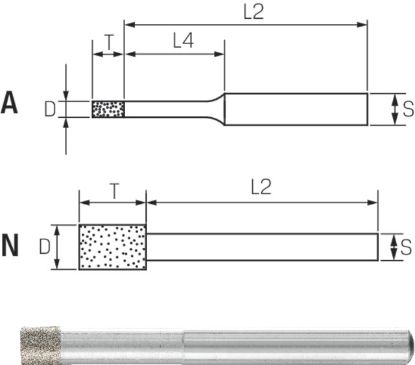 Slika BRUS DIAMANTNI CBN Oblika ZY D2,0x4mm B126