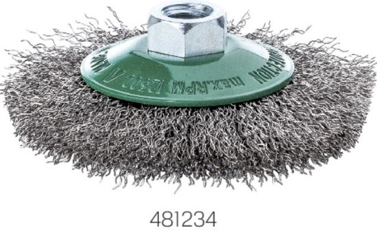 BRUSNA ŠČETKA KONIČNA V2A-žica 0,3mm D100x10mm M14 Lessmann