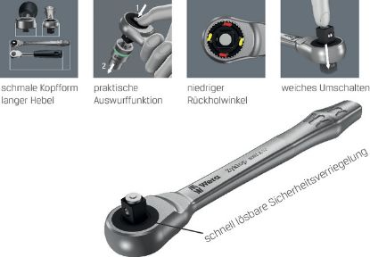 Slika Umsteckknarre 1/4' Zyklop Metal  - WERA -