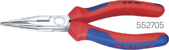 KNIPEX-Flachrundzange, gerade mit Schneide, verchromt