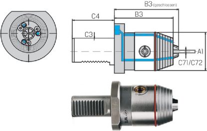 Slika GLAVA VPENJALNA DIN69880 IKZ VDI20/0,5-13mm