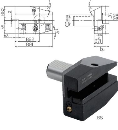 Slika Werkzeughalter links lang DIN69880 B8-25x16x30 PRETEC