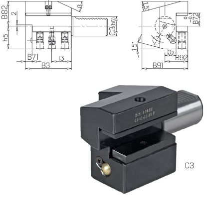 Slika Werkzeughalter rechts DIN69880 C3-25x16x55 PRETEC