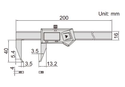 Slika DIGITAL OUTSIDE GROOVE CALIPER 0-100mm/0-4"