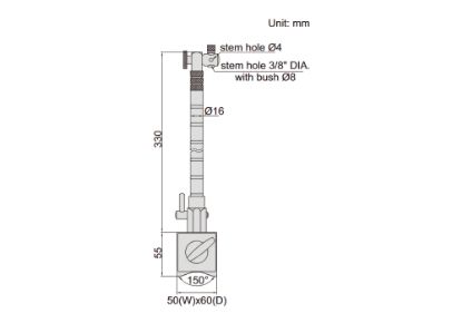 Slika STOJALO MAGNETNO FLEXIBILNO za merilno uro s vpetjem D8mm/magnetna sila 80Kgf 62