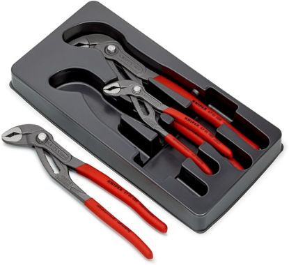 Slika KLEŠČE PAPIGA COBRA 180-300mm v 3-delni garnituri KNIPEX