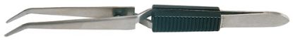 Slika Cross-lock soldering tweezers curved tips, stainless steel