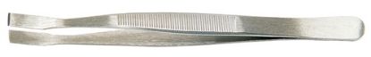 Slika Flat nose tweezers rectangular tips, stainless steel