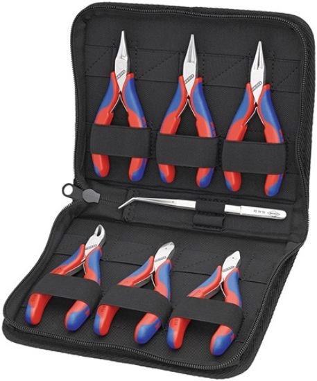 Electronic pliers set 6 pliers, 1 precision tweezers