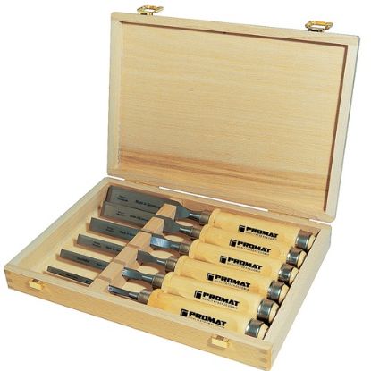 Slika Firmer chisel set hornbeam handle Ulm shape