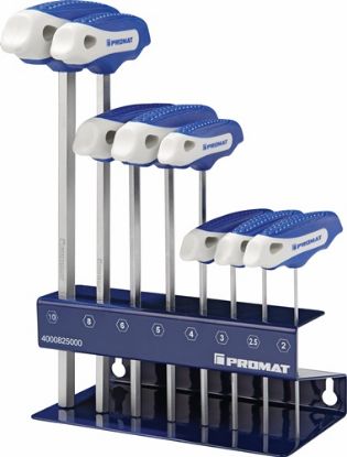 Slika KLJUČI IMBUS S T-ROČAJEM v 8-delni garnituri (2-10,0mm), v stojalu