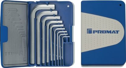 Slika KLJUČ INBUS DIN2936 v 9-delni gar. 1,5-10mm,kratki v zložljivi škatli
