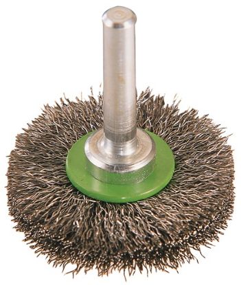 Slika ŠČETKA ŽIČNA NERJAVEČA V2A Z VALOVITO ŽICO D80x19/0,3mm (držalo 6mm)