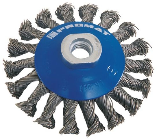 ŠČETKA ŽIČNA KONIČNA, COFASTA, POSUKANA D115mm/M14 (žica 0,50mm)