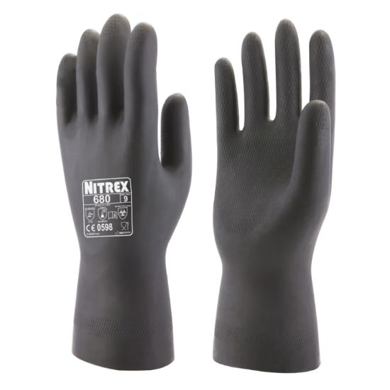 Rokavica iz lateksa, črne barve, black heavy duty, 680
