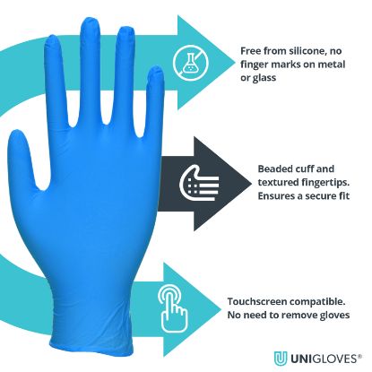 Slika Rokavice za enkratno uporabo iz nitrila, modre barve,GA014