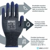 Slika Rokavice protiurezne CUT D s prevleko iz nitrilne pene, sivo-modre, NITREX 340RF