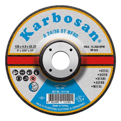Slika PLOŠČA BRUSNO/REZALNA D125x4,0x22,23mm za jeklo A 24/36 ST BF80