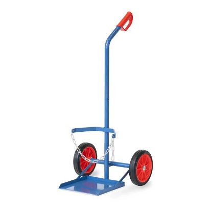 Slika VOZIČEK ZA JEKLENKE 250x60mm s polnimi kolesi (za 1 jeklenko 33l, D318mm), nosil