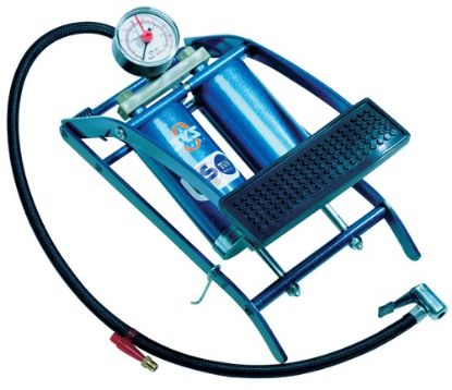 Slika TLAČILKA ZRAČNA NOŽNA, MANOMETER, 5BAR, DVOJNI CILINDER
