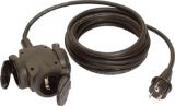 Slika PODALJŠEK GUMIJASTI 5m (3x1,5mm2) - s tremi vtičnicami IP44/H 07RN-F 16A
