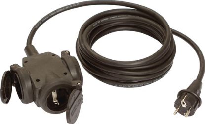 Slika PODALJŠEK GUMIJASTI 5m (3x1,5mm2) - s tremi vtičnicami IP44/H 07RN-F 16A