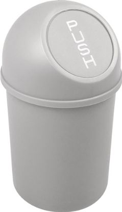 Slika KOŠ ZA SMETI 6L D214XV375MM IZ PLASTIKE (SAMOZAPIRALNA LOPUTA) - SVETLO SIVA