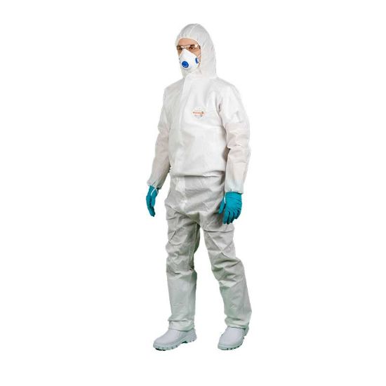 C110 ,Vel.L,KOMBINEZON ZAŠČITNI s kapuco OxyChem C110,antistatičen, bele barve