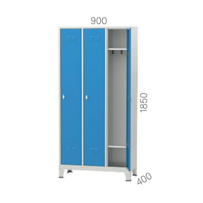Slika OMARA GARDEROBNA-trojček, RAL7035, 1850x900x400mm