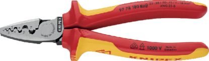 Slika KLEŠČE ZA STISKANJE TULCEV NA ŽICO 180mm (0,25-16,0mm2) VDE KNIPEX