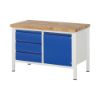 MIZA DELOVNA 1250X700MM NAST. VIŠINA 840-1040MM, RAL7035/RAL5010 (3X PREDAL + 1X