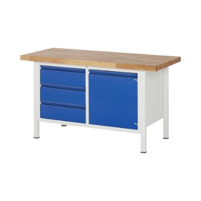 MIZA DELOVNA 1500X700MM NAST. VIŠINA 840-1040MM, RAL7035/RAL5010 (3X PREDAL + 1X