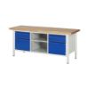 MIZA DELOVNA 2000X700MM NAST. VIŠINA 840-1040MM, RAL7035/RAL5010 (2X PREDAL + 2X