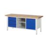 MIZA DELOVNA 2000X700MM NAST. VIŠINA 840-1040MM, RAL7035/RAL5010 (3X PREDAL + 1X