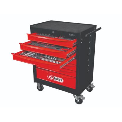 VOZIČEK DELAVNIŠKI S SEDMIMI PREDALI in 215-delno garnituro orodja 788x496x976mm