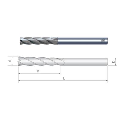 Slika REZKAR PALIČNI VHM D20,0mm L=160/50mm, vpetje 20,0mm 30° Z=4 AlTiCrSiN