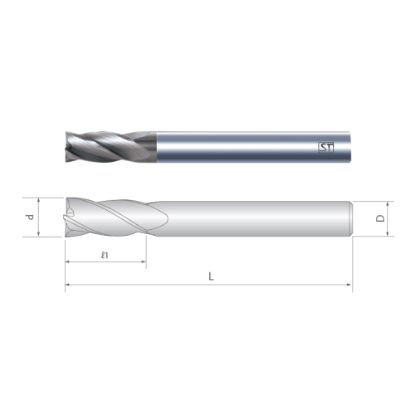 Slika REZKAR PALIČNI VHM D3,0mm L=45/8mm, vpetje 4,0mm 30° Z=4 AlTiCrSiN