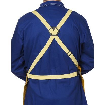 Slika 44-2142,PREDPASNIK VARILSKI IZ USNJA, GOLDEN BROWN EN470-1 60cm, širine 107 cm