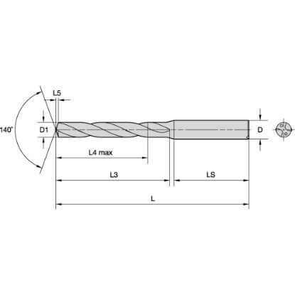 Slika SVEDER ŠPIRALNI Vari Drill VHM 5xD D10,5mm s kanali WU25P - VDS402A10500