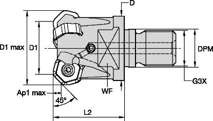 Slika REZKAR M1200 D25mm Z=3 M1200D025Z03HN07